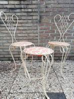 Tuinset. Metaal. Ca 1900/1940. 3 delig., Overige materialen, Gebruikt, Bijzettafel, Tuinset