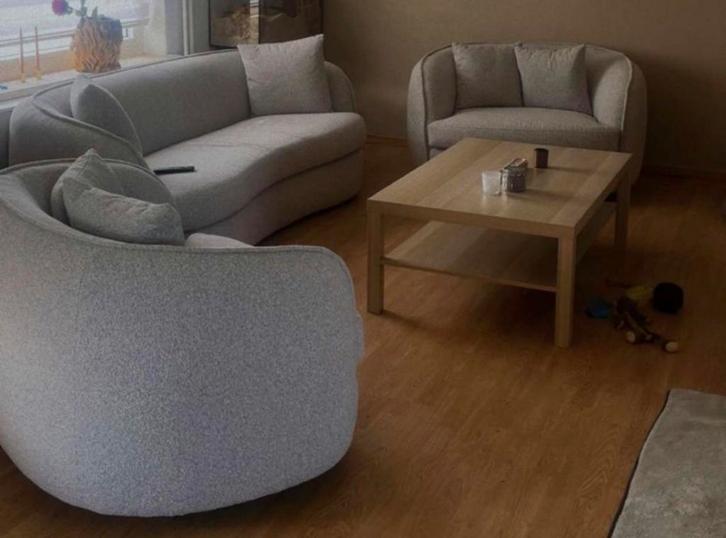 Bank en Love Seat Set - Comfortabel en Stijlvol, Huis en Inrichting, Banken | Bankstellen, Zo goed als nieuw, Rechte bank, Tweepersoons