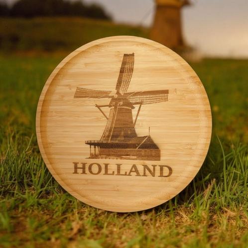 Luxe plantaardig geoliede Ontbijtbord ‘Holland met windmolen, Huis en Inrichting, Keuken | Keukenbenodigdheden, Nieuw, Ophalen of Verzenden