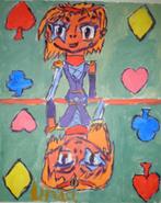 schilderij speelkaart, Antiek en Kunst, Ophalen of Verzenden