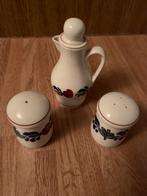 Boerenbont azijn/peper en zoutstel, Antiek en Kunst, Antiek | Servies compleet, Ophalen