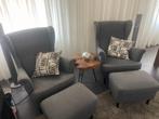 stoelen set van 2 met voetenbankjes, Huis en Inrichting, Stoelen, Ophalen, Hout, Gebruikt, Twee