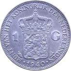 Nederland 1 gulden, 1940 Zilver, Postzegels en Munten, Munten | Nederland, Zilver, Koningin Wilhelmina, 1 gulden, Losse munt
