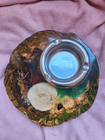 Vintage harsinsluiting asbak o.a. zeepaardjes koraal design  beschikbaar voor biedingen