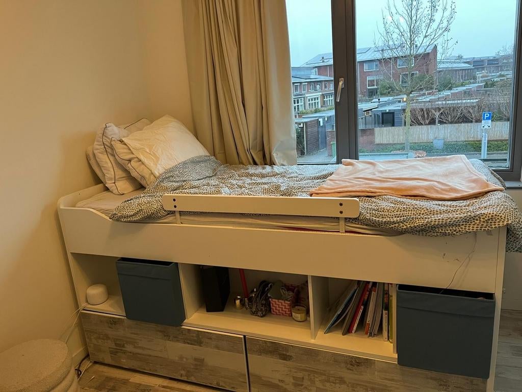 Hoogslaper tienerbed bed met opbergruimte, Ophalen, Gebruikt, Eenpersoons, Minder dan 160 cm
