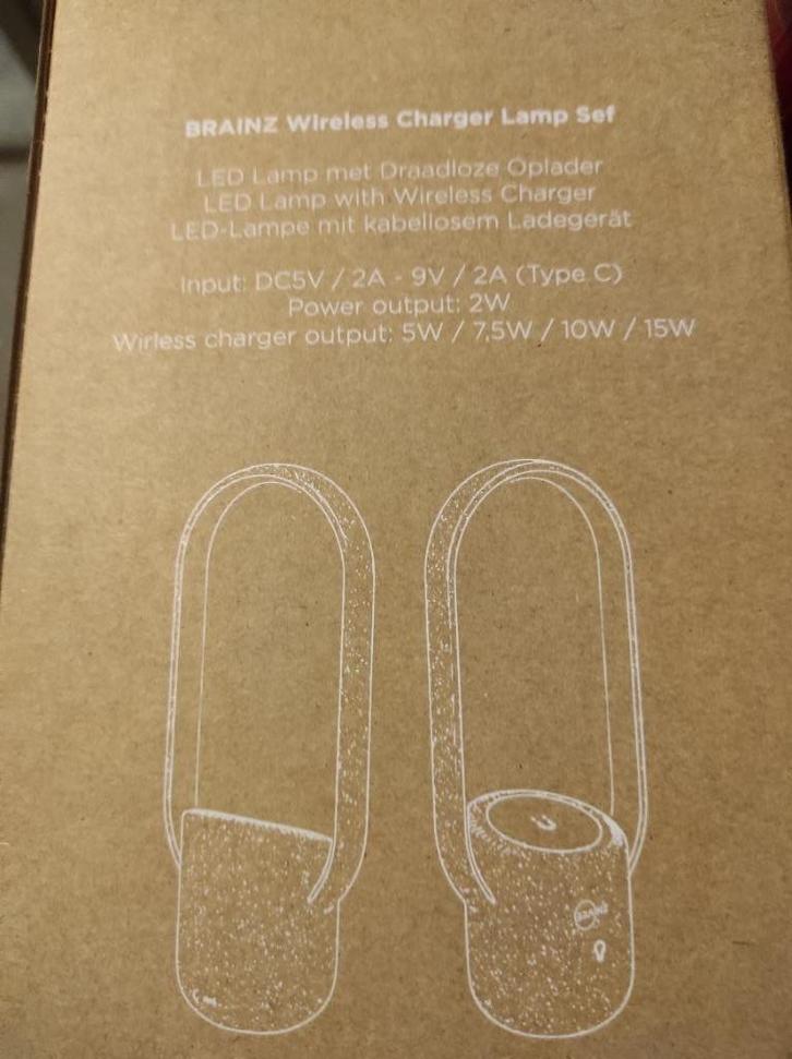 BRAINZ Wireless Charger Lamp Sef Wit, Telecommunicatie, Mobiele telefoons | Telefoon-opladers, Nieuw, Samsung, Ophalen of Verzenden