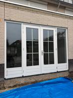 Houten openslaande tuindeuren met zijlichten, Ophalen, Deurkozijn, 225 cm of meer, Zo goed als nieuw