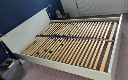 Twijfelaar wit  IKEA 140x200/ incl. bodem, Huis en Inrichting, Slaapkamer | Bedden, Gebruikt, Twijfelaar, 140 cm, 200 cm, Hout