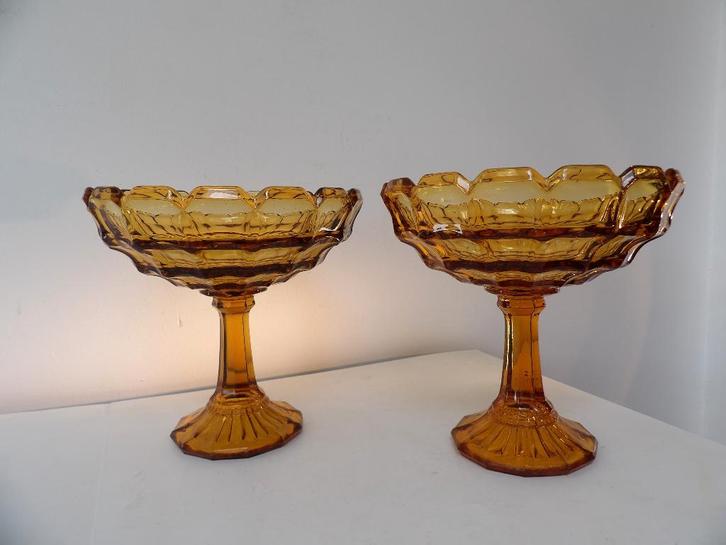 Art Deco Schalen op Voet Scailmont Belgium, Antiek en Kunst, Antiek | Glas en Kristal, Ophalen of Verzenden