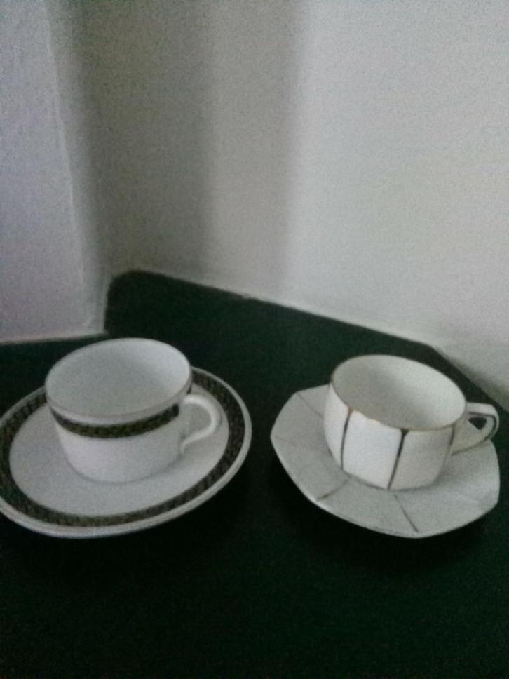 Mokkakopjes porselein Weimar en Fraureuth (Antiek), Huis en Inrichting, Keuken | Servies, Gebruikt, Kop(pen) en/of Schotel(s)