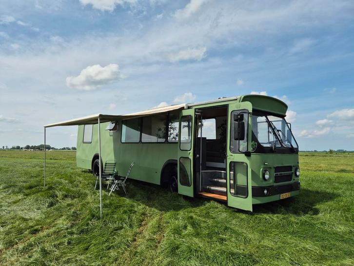 Grote DAF MB200 Camper zelfbouw uit 1978 belastingvrij, Caravans en Kamperen, Campers, Particulier, tot en met 3, Buscamper of Camperbus