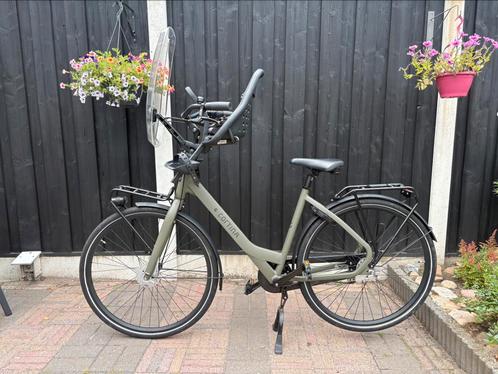 Cortina Common - damesfiets - groen - kinderzitje - Yepp, Fietsen en Brommers, Fietsen | Dames | Damesfietsen, Zo goed als nieuw