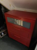 Rode ladekast met 3 laden, Huis en Inrichting, Kasten | Ladekasten, Kunststof, Gebruikt, 3 of 4 laden, Minder dan 100 cm