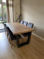 Eettafel met 6 stoelen, Huis en Inrichting, Ophalen, Gebruikt, 50 tot 100 cm, Vijf personen of meer