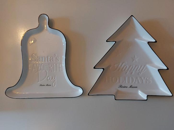 Riviera Maison set 2 kerstborden kerstboom en klok NIEUW, Huis en Inrichting, Woonaccessoires | Overige, Nieuw, Ophalen