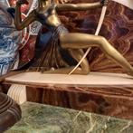 Grote bronzen art deco klok, Antiek en Kunst, Ophalen of Verzenden