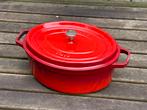 Staub Cocotte 33cm / 6.7 liter ovaal, Overige materialen, Koekenpan of Braadpan, Ophalen of Verzenden, Zo goed als nieuw