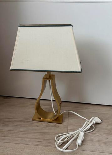 Tafellamp IKEA. Goudkleurig. Linnen kap. 30cm beschikbaar voor biedingen