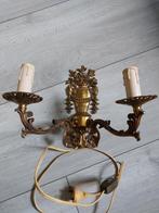 Antieke koperen wandlamp, Ophalen of Verzenden