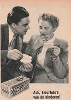 Retro reclame 1954 Gevaert Gevapan oma krijgt kleurenfoto, Verzenden, Overige typen