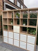 IKEA Kallax 5 x 5 vakken kast - wit gelazuurd eiken, Huis en Inrichting, Ophalen, Gebruikt