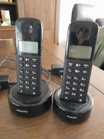 Philips draadloze telefoon dect set D160, Telecommunicatie, Vaste telefoons | Handsets en Draadloos, Ophalen of Verzenden, 2 handsets