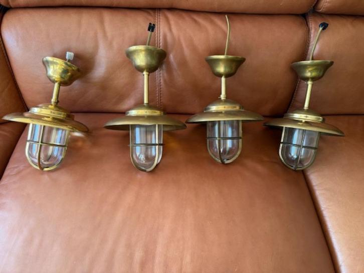 Maritieme scheepslampen -Kooilampen Prijs = per stuk, Huis en Inrichting, Lampen | Plafondlampen, Gebruikt, Glas, Metaal, Ophalen of Verzenden