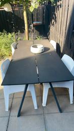 Mooie tuintafel met stoelen, Tuin en Terras, Tuintafels, Ophalen, Gebruikt, Rechthoekig, Kunststof