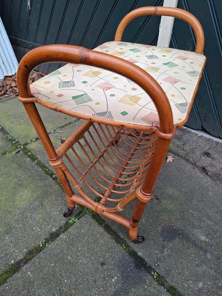 Vintage Bamboe Krantenbak - Origineel & Gaaf, Huis en Inrichting, Woonaccessoires | Krantenbakken en Lectuurbakken, Gebruikt, Ophalen of Verzenden