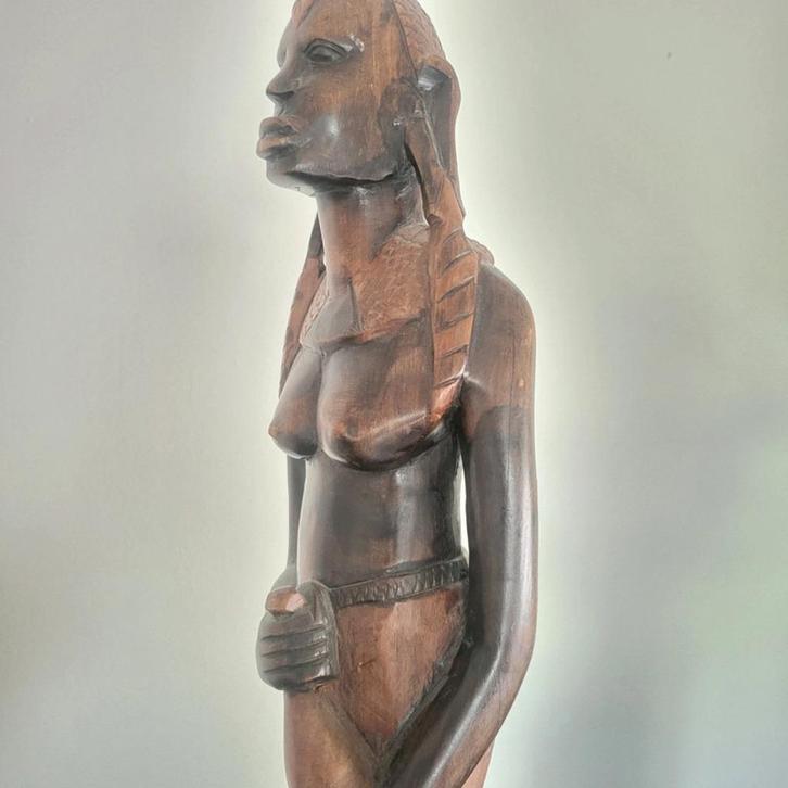 Authentiek Afrikaans houten beeld – handgesneden – ca. 60 cm, Antiek en Kunst, Kunst | Beelden en Houtsnijwerken, Ophalen of Verzenden