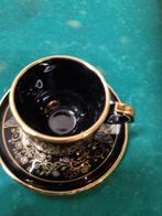 kop en schotel sun made in greece 24k gold, Antiek en Kunst, Antiek | Servies los, Ophalen of Verzenden