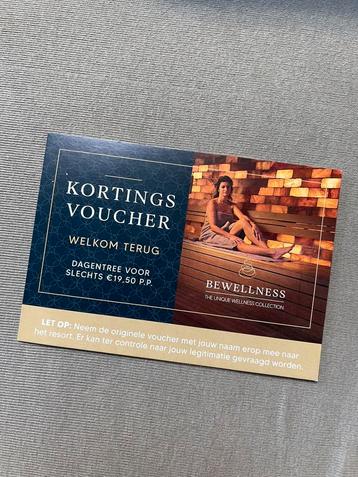 Kortingsvoucher bewellness voor 2 personen. beschikbaar voor biedingen