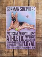 Duitse Herder hond eigenschappen reclamebord van metaal deco, Info@deconoord.nl, Verzenden, Deco Noord, Nieuw