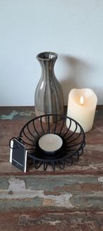 Krans kandelaar zwart metaal, Huis en Inrichting, Zwart, Nieuw, Ophalen of Verzenden, Metaal