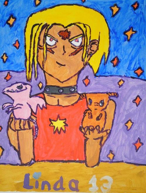 schilderij schurk (13), Antiek en Kunst, Kunst | Schilderijen | Modern, Ophalen of Verzenden