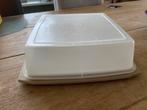 Tupperware vierkante taartdoos, Gebruikt, Tupperware, Bruin, Verzenden