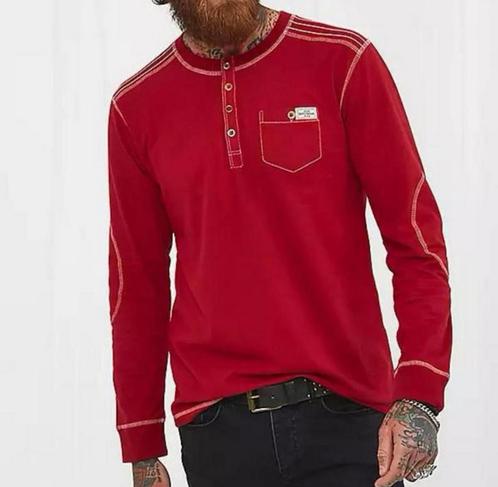 Buster Henley - Red by Joe Browns L vest trui sweater Katoen, Kleding | Heren, Truien en Vesten, Nieuw, Maat 52/54 (L), Rood, Ophalen of Verzenden