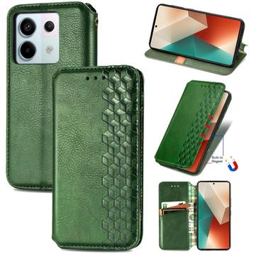 Redmi Note 13 Pro 5G Luxe PU Lederen Wallet Case Set _ Groen
