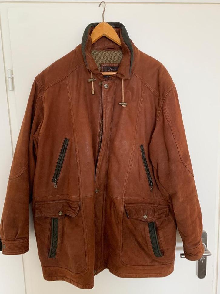 Leren Winterjas, Kleding | Heren, Jassen | Winter, Zo goed als nieuw, Maat 56/58 (XL), Bruin, Ophalen of Verzenden