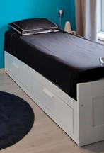 Ikea Brimnes bedbank met 2 lades, Huis en Inrichting, Slaapkamer | Bedden, Ophalen, Eenpersoons, Wit, Zo goed als nieuw