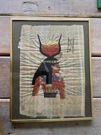 Egyptische afbeelding op papyrus. Koningin Nefertari., Ophalen, Zo goed als nieuw