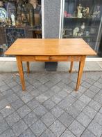 Houten 40er jaren boeren keuken eettafel met lade, Ophalen of Verzenden
