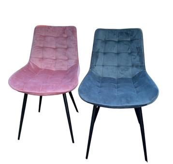 Eetkamer stoelen 4 stuks - 2x roze en 2x grijs/groen beschikbaar voor biedingen