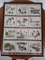 Geborduurde maand aanduidingen, Antiek en Kunst, Curiosa en Brocante, Ophalen of Verzenden