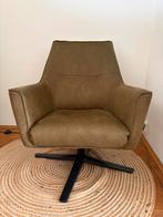 Mosgroene draaistoel met zwarte poot, Huis en Inrichting, Fauteuils, Ophalen, Minder dan 75 cm, Zo goed als nieuw, Metaal