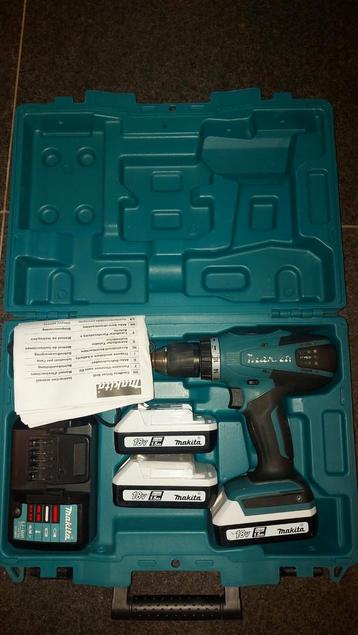 Makita DF457DWE schroef boormachine +3 accu's en lader beschikbaar voor biedingen