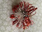 Vintage Kerstdecoratie Tinsel op Chenille . Ca 1970, Diversen, Kerst, Ophalen of Verzenden, Gebruikt