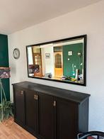 Grote Rechthoekige Spiegel met Zwarte Lijst, Huis en Inrichting, Ophalen, Gebruikt, 100 tot 150 cm, 100 tot 125 cm