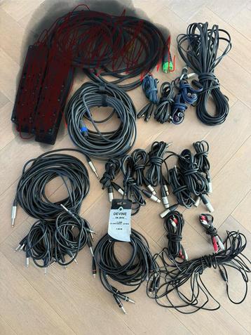 Hele grote verzameling kabels XLR Jack RCA tulip Speakon beschikbaar voor biedingen