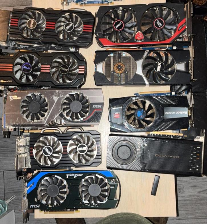 9 Grafische kaarten - videokaarten o.a. GTX - RX, Computers en Software, Videokaarten, Niet werkend, HDMI, DisplayPort, DVI, VGA